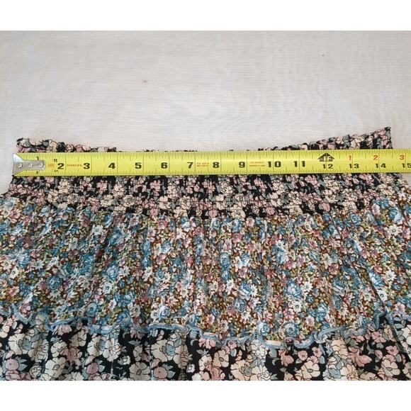 Natural Life Women’s Medium Floral Tiered Mini Skirt Boho Western - Picture 10 of 11